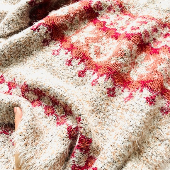 Altar'd State Christmas Red and Cream Knit Sweater - Picture 2 of 5